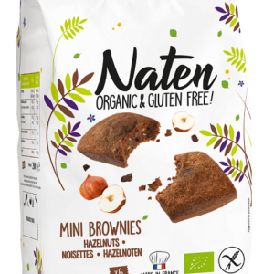 CIASTKA BROWNIES Z CZEKOLADĄ I ORZECHAMI LASKOWYMI BEZGLUTENOWE BIO 170 g - NATEN