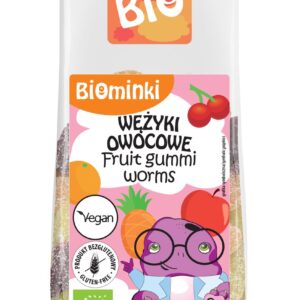 WĘŻYKI OWOCOWE BEZ ŻELATYNY BEZGLUTENOWE BIO 100 g - BIOMINKI